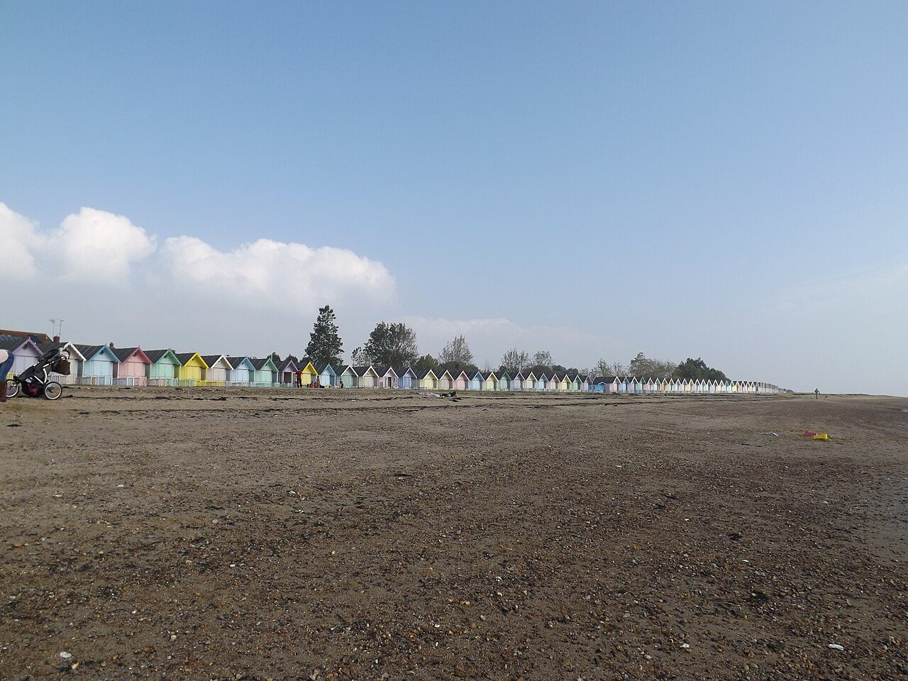 dog friendly beaches essex - Beach Huts on West Mersea Beach